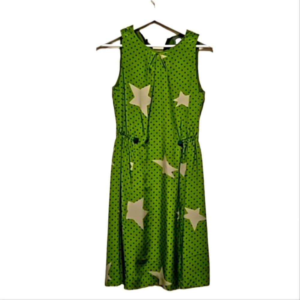 Maeve by Anthropologie Green Star Print Dress